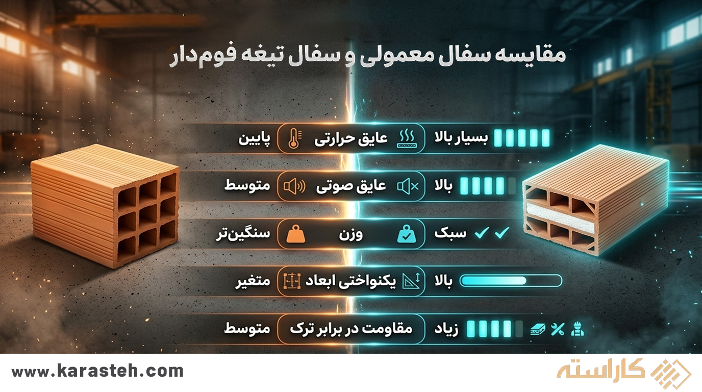 مقایسه‌ی سفال تیغه فوم‌دار با سفال معمولی